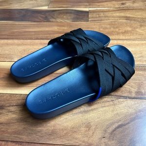 Rothy's The Slide Night Sky Slides Sandals Size 7.5 Navy Black